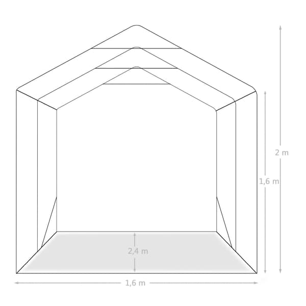 Garagetält PVC 1,6x2,4 m grön