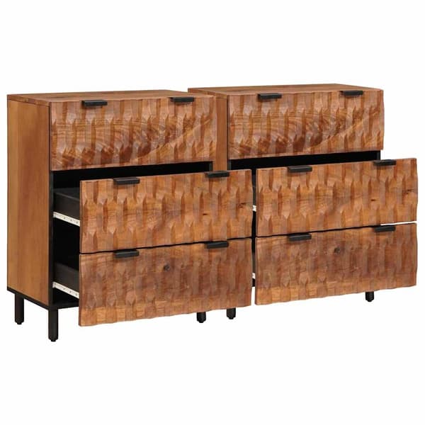 Sideboard 2 pcs Acacia Brun Finish 60 x 33 x 75 cm