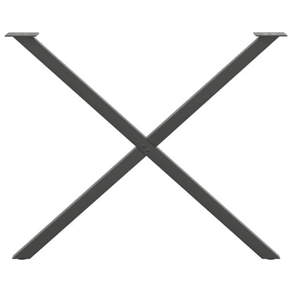 Matbordsben X-formade 2 st antracit 90x(72-73) cm stål