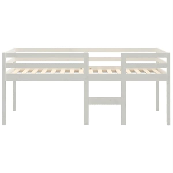 Hög säng Vit 80x200 cm massiv furu