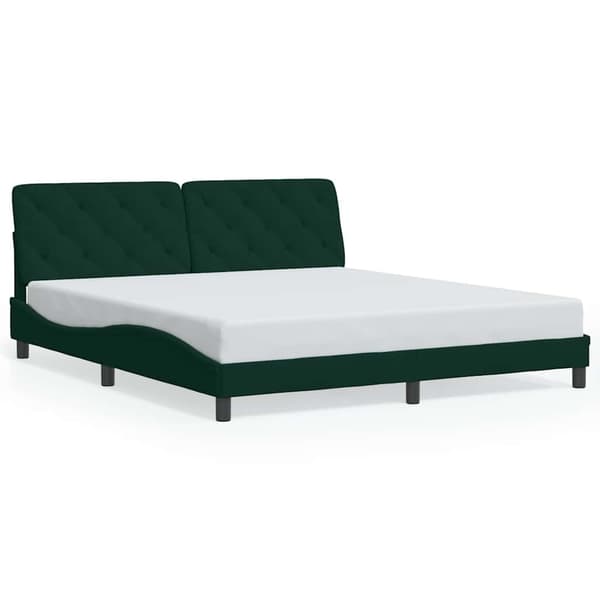 Bed Frame without Mattress Dark Green 180x200 cm Velvet