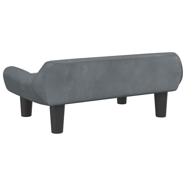 Barnsoffa mörkgrå 70x40x24 cm sammet