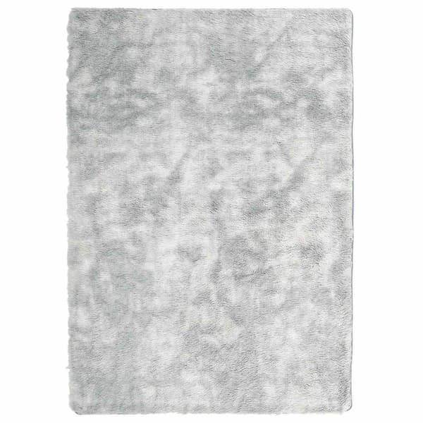Ryamatta med lång lugg NAVARRA silvergrå 240x340 cm polyester