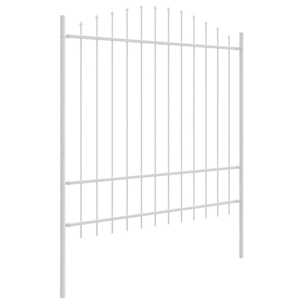 Trädgårdsstängsel 6 pcs Vit 170 x 215 cm Pulverlackerat stål