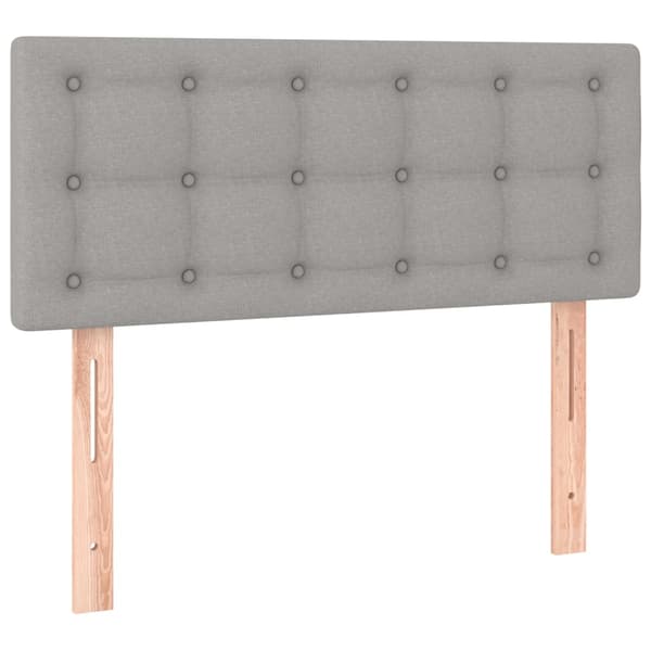 Ramsäng med madrass ljusgrå 90x200 cm tyg