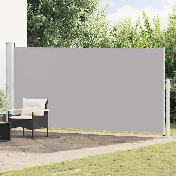 Infällbar sidomarkis 180x500 cm grå