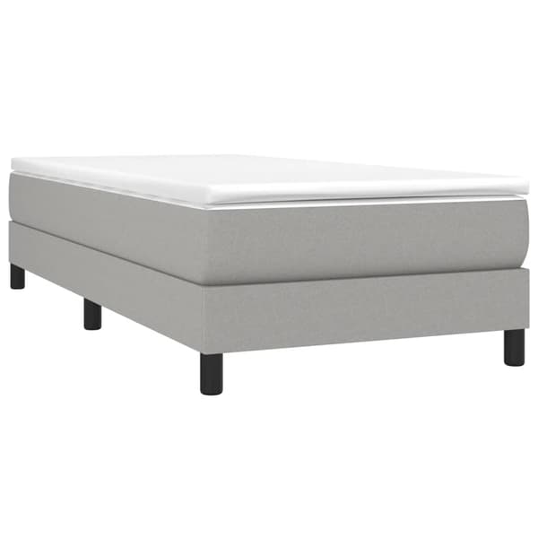 Boxspring-sängram ljusgrå 90x200 cm tyg