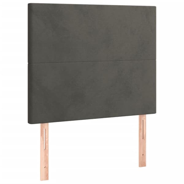 Ramsäng med madrass mörkgrå 90x190 cm sammet