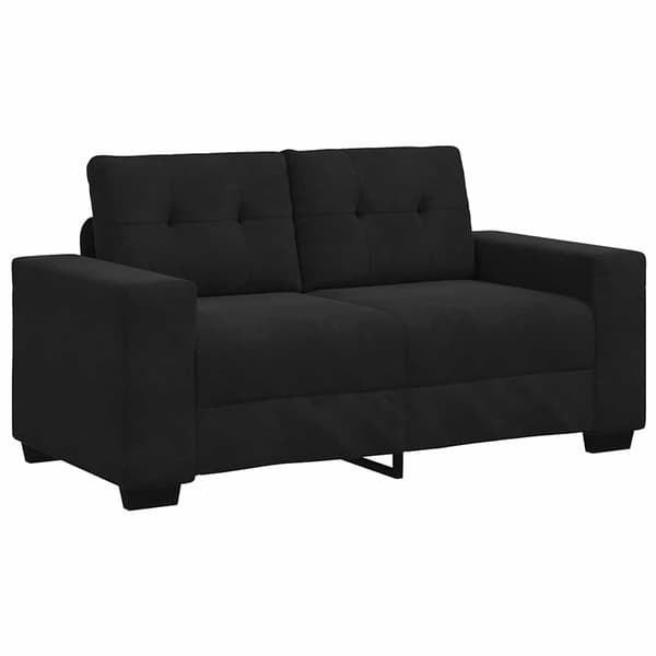 Loveseat soffa svart 160x77x82 cm sammet