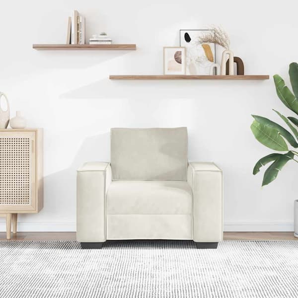 Soffstol gräddvit 100x78x84 cm sammet