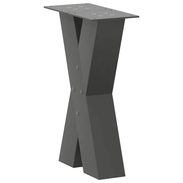 Soffbordsben X-formade 2 st antracit 38x(42-43) cm stål