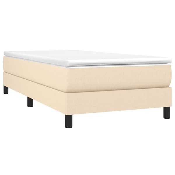 Boxspring-sängram gräddvit 90x190 cm tyg