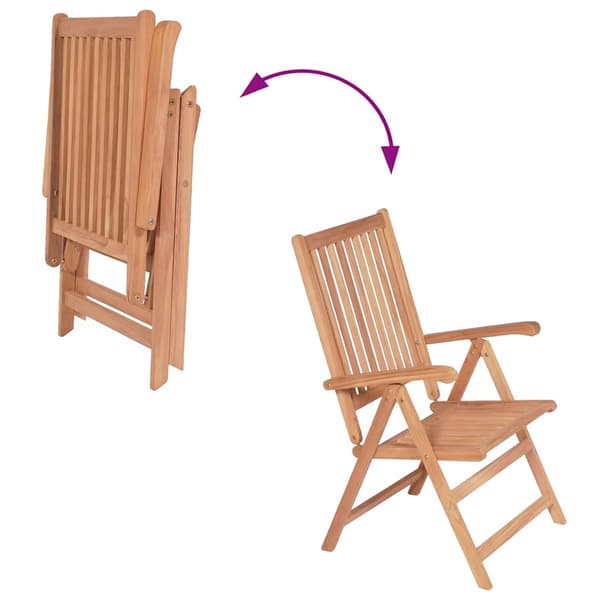 Lutningsbara trädgårdsstolar 2 st massiv teak