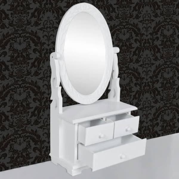 Bordsspegel med justerbar oval spegel MDF