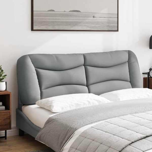 Headboard Cushion "Hvar" Light Grey 160 cm Fabric