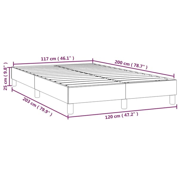Boxspring-sängram taupe 120x200 cm tyg
