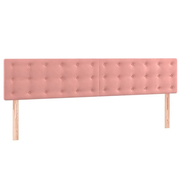Ramsäng med madrass rosa 200x200 cm sammet