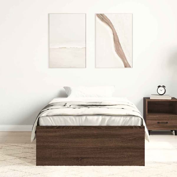 Sängram brun ek 100x200 cm