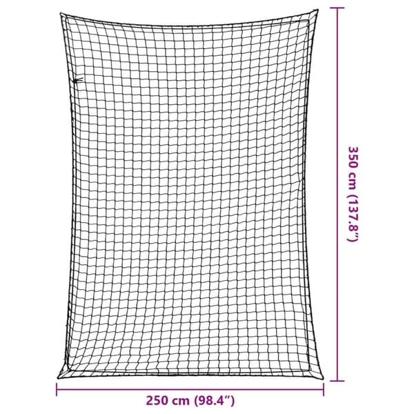 Lastnät med elastiskt rep svart 3,5x2,5 m PP