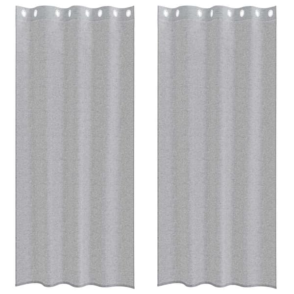 Voile Gardin 2 st Mörkgrå 245 x 140 cm Polyester