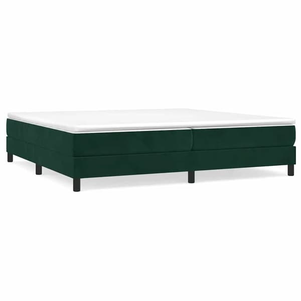 Ramsäng med madrass mörkgrön 200x200 cm sammet