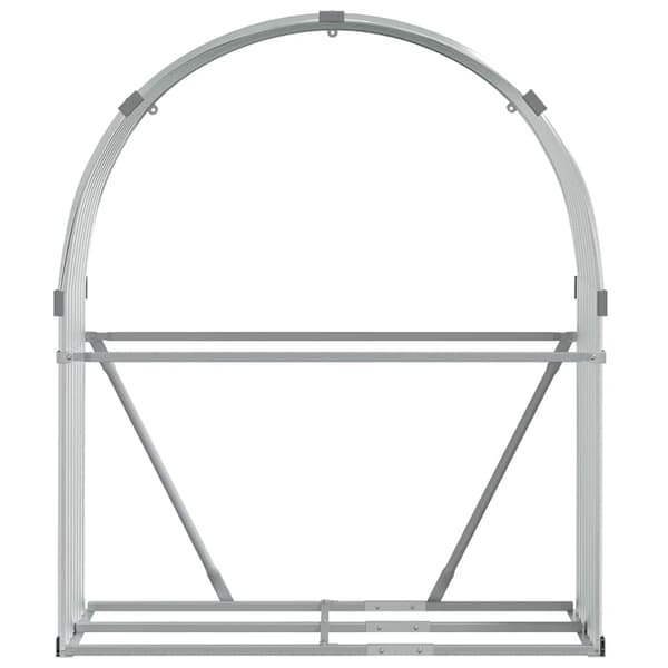 Vedställ silver 120x45x140 cm galvaniserat stål