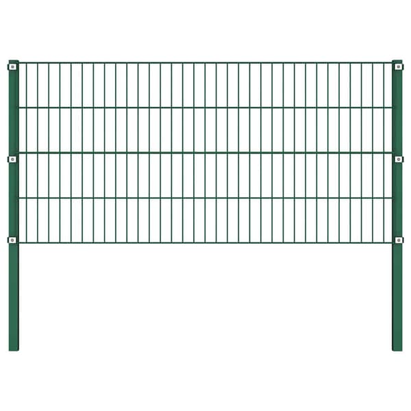 Staketpanel med stolpar järn 522x80 cm grön