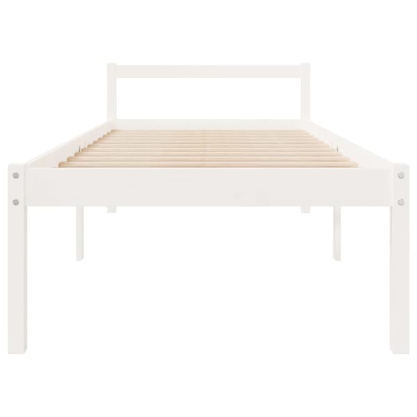 Säng vit 90x190 cm massiv furu