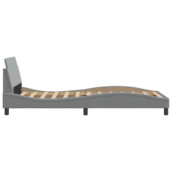 Bed Frame "Dover" Light Grey 100x200 cm Fabric