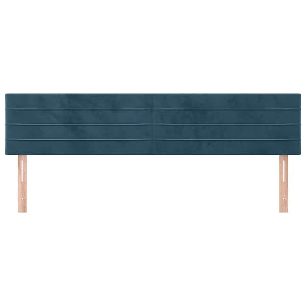 Sänggavlar mörkblå 200x5x78/88 cm sammet