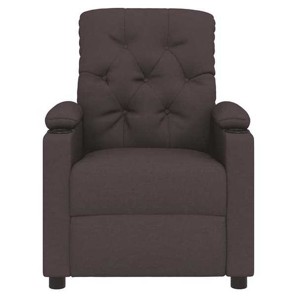 Reclinerfåtölj mörkbrun tyg