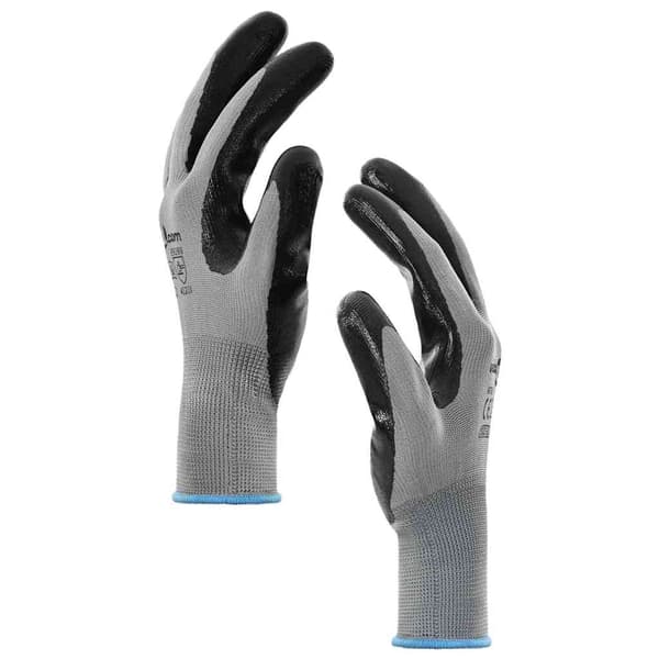 Arbetshandskar 12 pcs Grå och svart 9 / l Polyester
