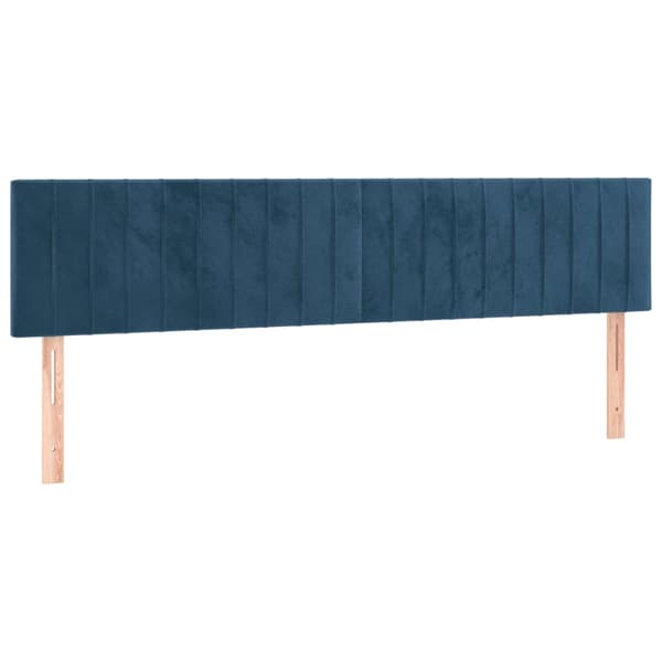 Ramsäng med madrass mörkblå 160x200 cm sammet