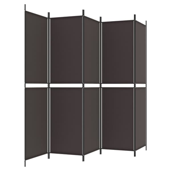 Rumsavdelare 5 paneler brun 250x200 cm tyg