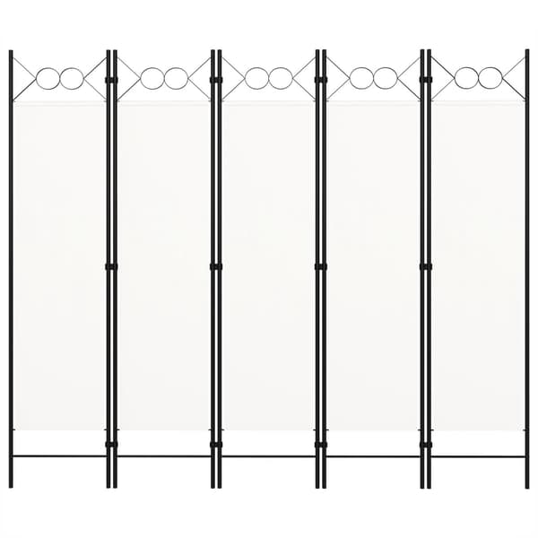 Rumsavdelare 5 paneler vit 200x180 cm