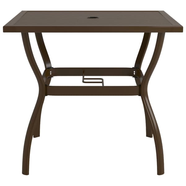 Trädgårdsbord brun 81,5x81,5x72 cm stål