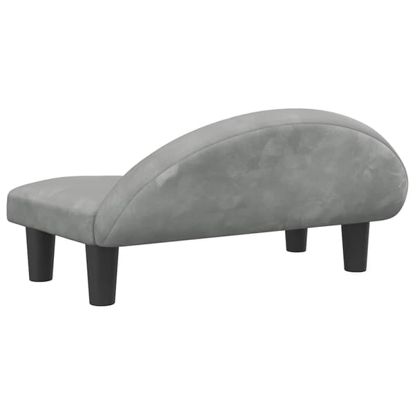 Hundbädd ljusgrå 70x52x30 cm sammet