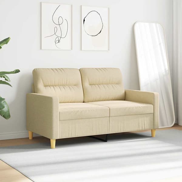 2-sitssoffa gräddvit 120 cm tyg