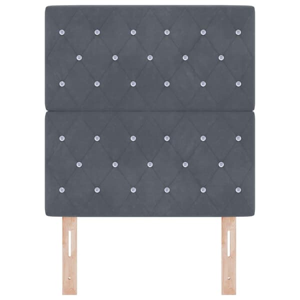 Huvudgavel Mörkgrå 80 cm Sammet