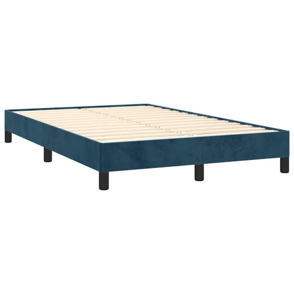 Ramsäng med madrass mörkblå 120x190 cm sammet