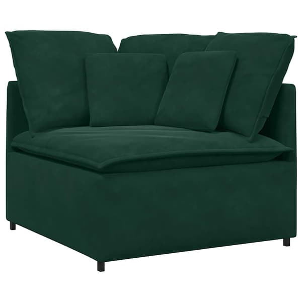 Modulsoffa med dynor sammet mörkgrön