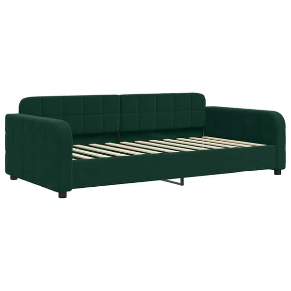 Dagbädd utdragbar mörkgrön 90x200 cm sammet