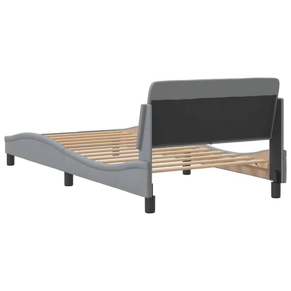 Bed Frame "Dover" Light Grey 100x200 cm Fabric