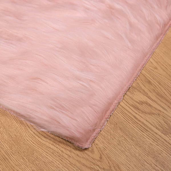 Fuskfäll matta TAFALLA Rosa 200 x 200 cm Polyester