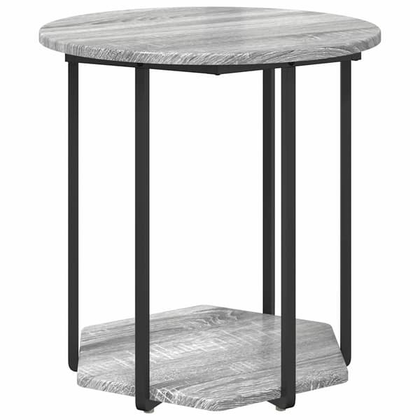 Sidobordsset med hylla 2 pcs Grå