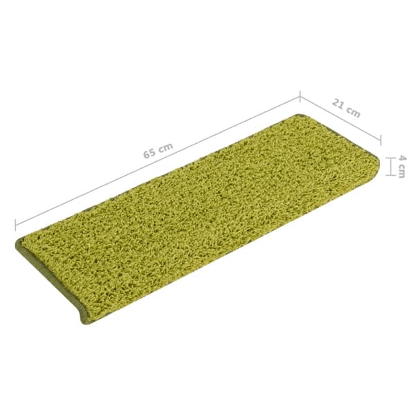 Trappmattor 15 st 65x21x4 cm gröna rektangulära kanter