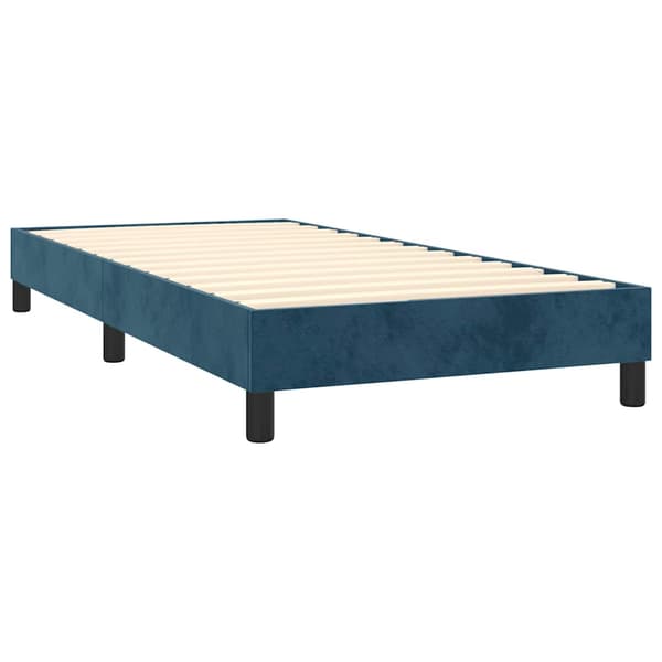 Boxspring-sängram mörkblå 90x190 cm sammet