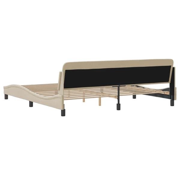 Bed Frame "Dover" Cream 200x200 cm Fabric