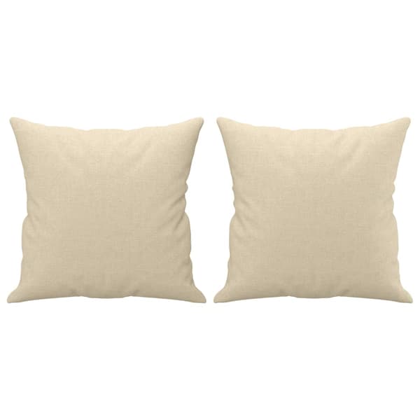 2-sits soffa med prydnadskuddar gräddvit 120 cm tyg