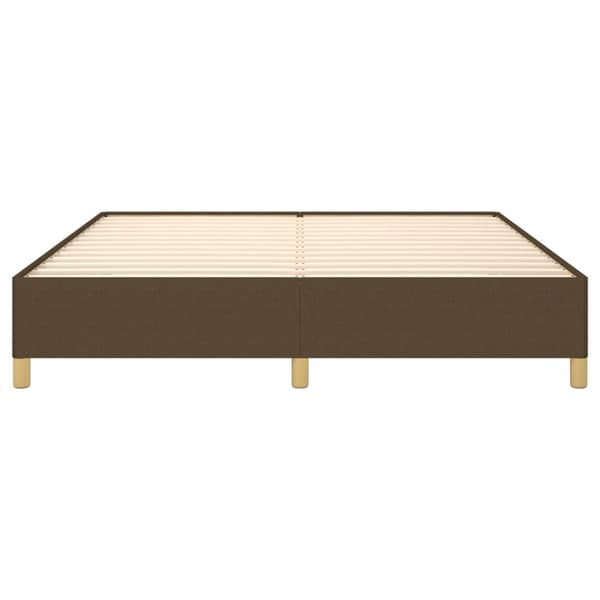 Boxspring-sängram mörkbrun 160x200 cm tyg